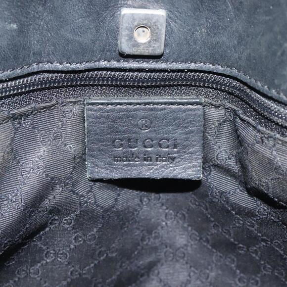 GUCCI Web Sherry Line Hand Bag Canvas Black Silver - Picture 15 of 16